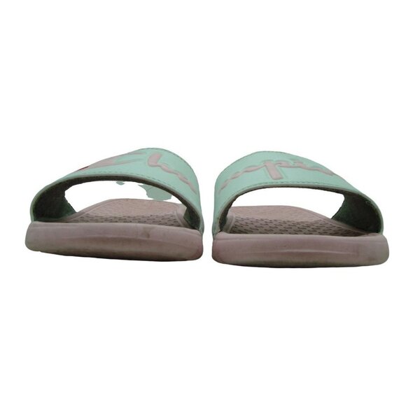 Womens Champion Pink Super Split Script Slide Sandals Size US 9 Flats - Picture 3 of 9